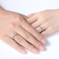 joyería de plata esterlina pareja compromiso boda diamante 925 anillos de plata esterlina ajustable